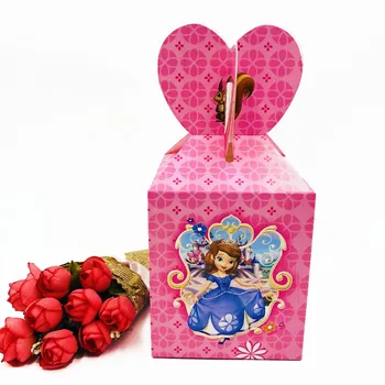 6stk/set Sofia Princess Part Forsyninger Candy Box Pige Gave Kids Fødselsdag Fordel Tilbehør Fødselsdag Dekoration Party Favors