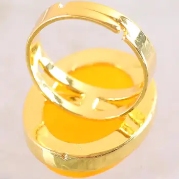 Finger-Ring Til Kvinden Mænd natursten Perle Oval Beaded Ring Gul Jade Ring Justerbar Smykker Gave 1stk Z329