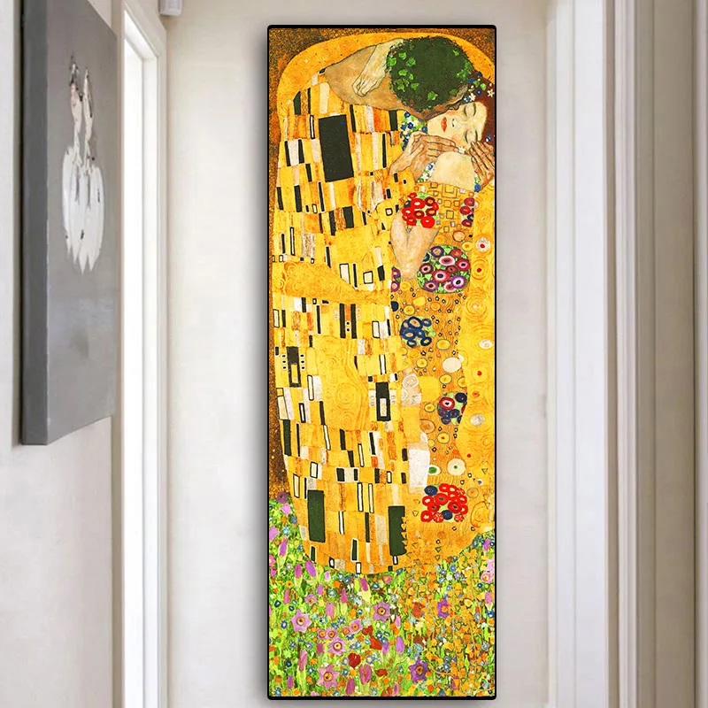 Gustav Klimt Kys Berømte Lærred Malerier, Reproduktioner Klassiske Portræt Billede Til Stuen Home Decor køb online > Home Decor - www.vintanker.dk